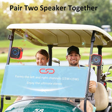 Load image into Gallery viewer, Sportkee Golf Cart Bluetooth Speaker Magnetic Portable Wireless Speaker with Loud Stereo Sound Bass Boost 20 Hours Play IPX7 Waterproof TWS & SD Card Function Golf Cart Accessories Golf Gifts(Storage Case)